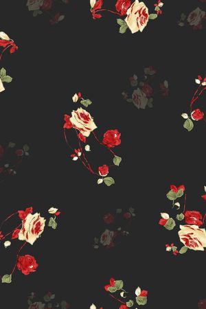 手绘花卉印花华亿平台图片