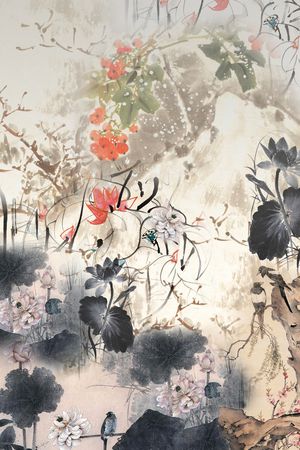 水墨风印花华亿平台图片