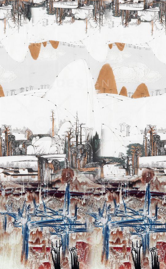 水墨风印花华亿平台图片