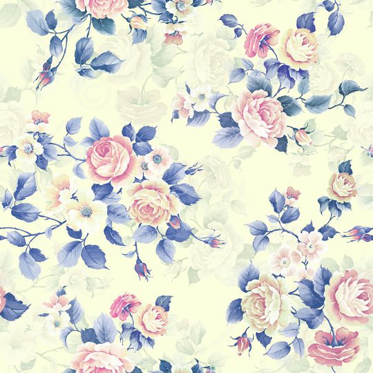 水彩花卉印花华亿平台图片