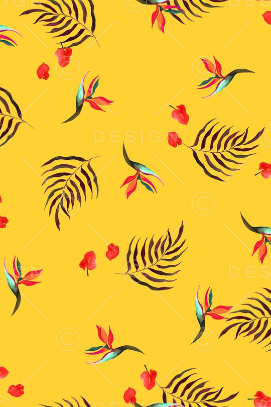 水彩花卉印花华亿平台图片