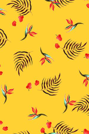 水彩花卉印花华亿平台图片