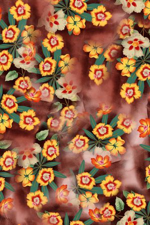 手绘花卉印花华亿平台图片