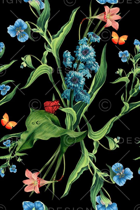 手绘花卉印花华亿平台图片