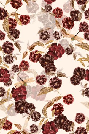 花卉印花华亿平台图片