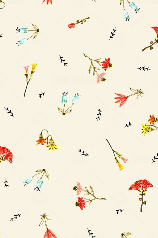 手绘花卉印花华亿平台图片