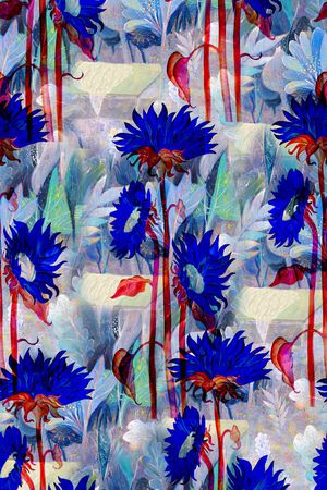 抽象花卉印花华亿平台图片