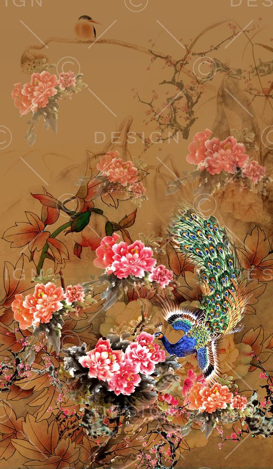 黑底花印花华亿平台图片