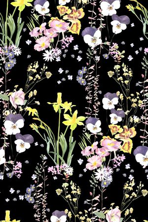 黑底花印花华亿平台图片