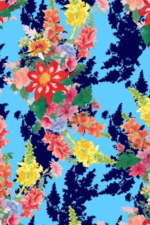 彩底花卉印花华亿平台图片