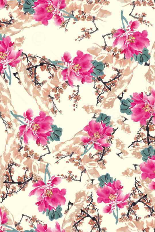 彩底花卉印花华亿平台图片