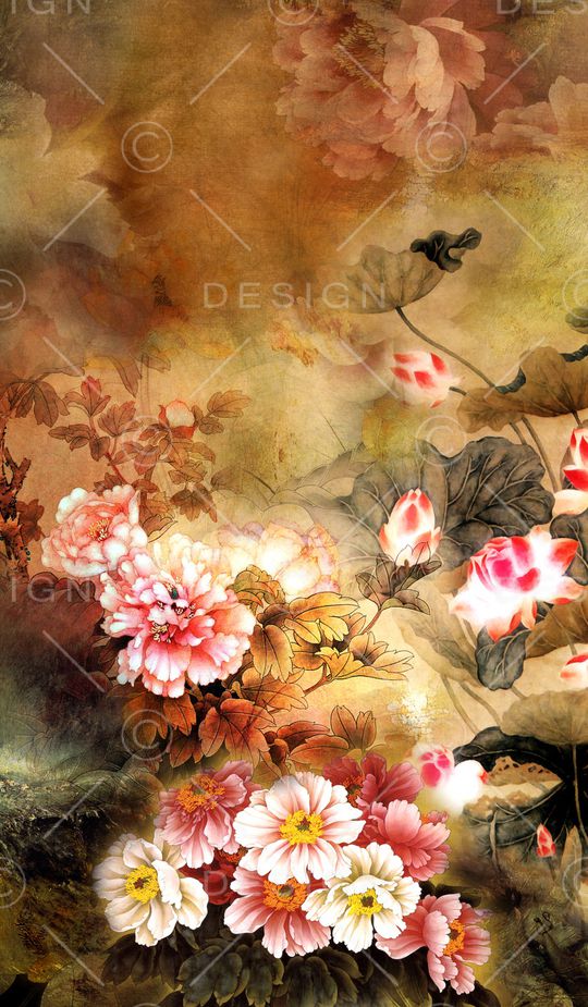 中国风定位花印花华亿平台图片