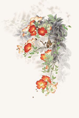 中国风定位花印花华亿平台图片