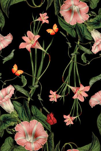 手绘花卉印花华亿平台图片