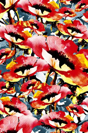 手绘花卉印花华亿平台图片