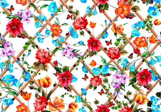 花卉印花华亿平台图片