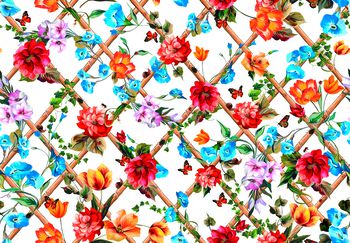 花卉印花华亿平台图片