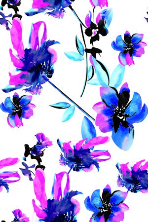 抽象花卉印花华亿平台图片