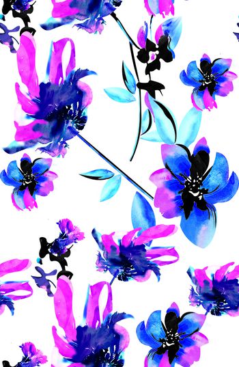 抽象花卉印花华亿平台图片