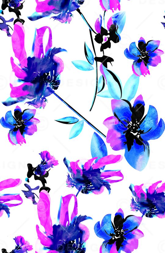 抽象花卉印花华亿平台图片