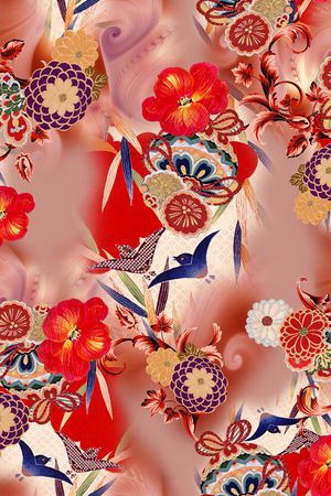 复古印花华亿平台图片