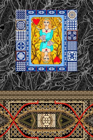 青花瓷印花华亿平台图片