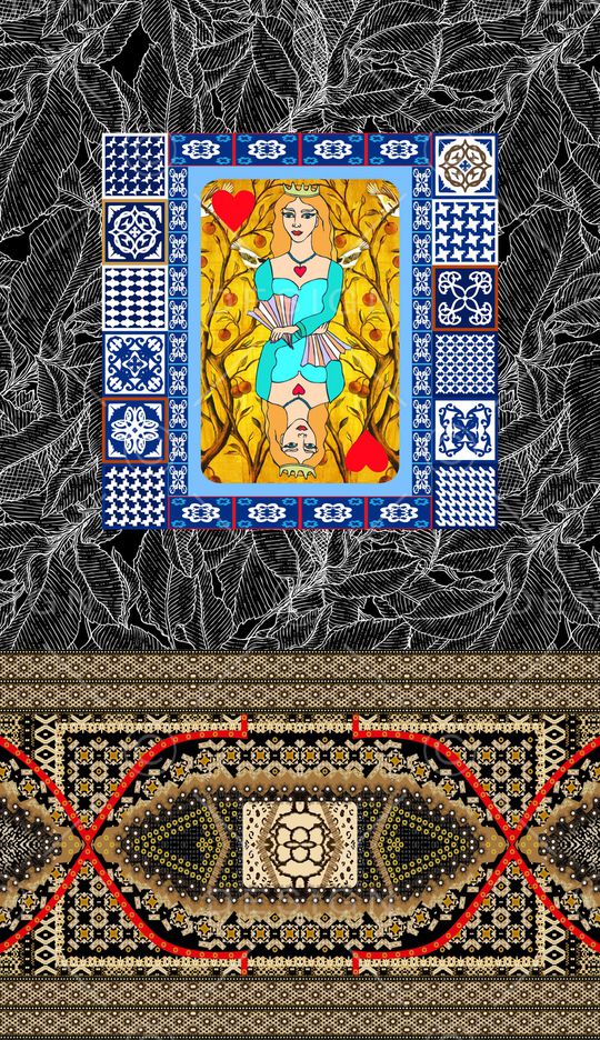 青花瓷印花华亿平台图片