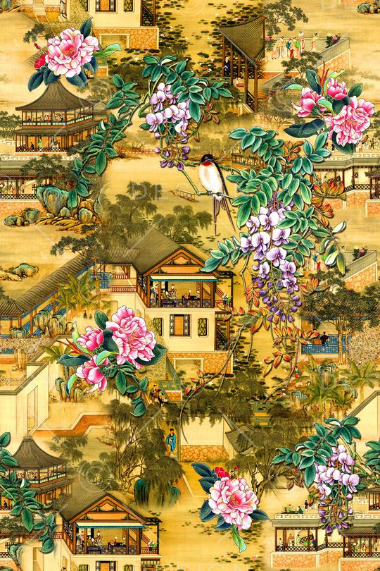 花卉印花华亿平台图片