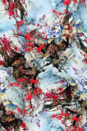 花卉印花华亿平台图片