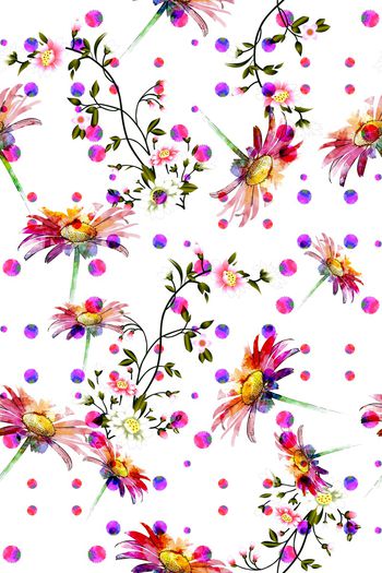 清爽底花卉印花华亿平台图片