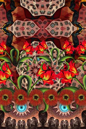 花卉蝴蝶印花华亿平台图片