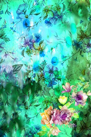 花卉印花华亿平台图片