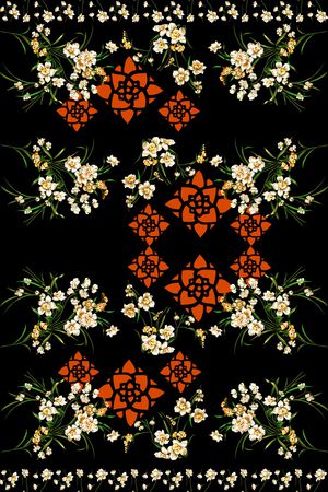 风格化花卉印花华亿平台图片