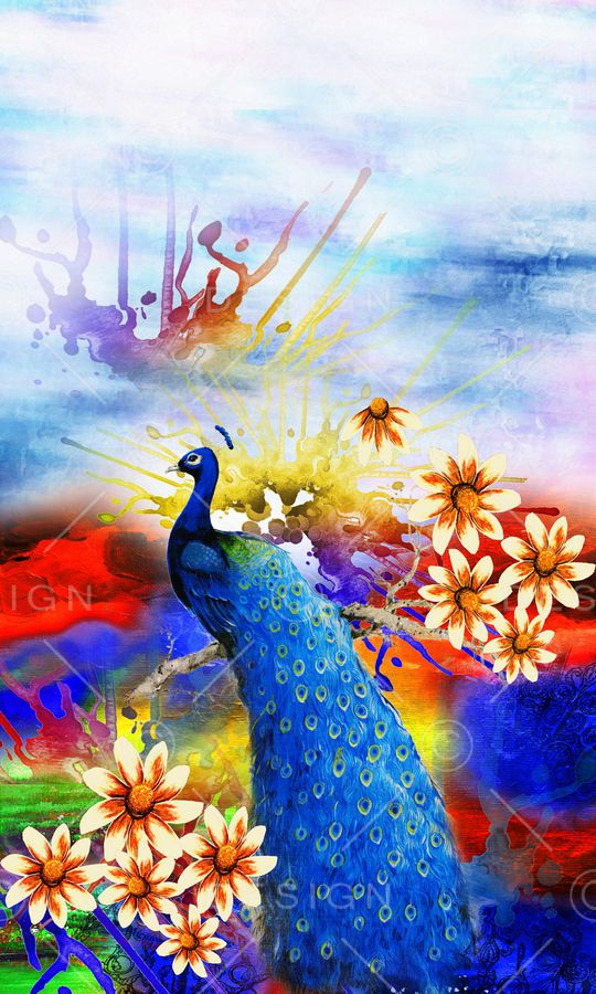 孔雀印花华亿平台图片