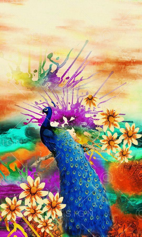 孔雀印花华亿平台图片