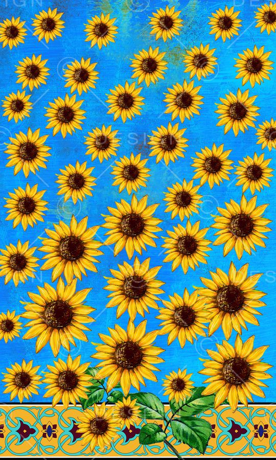 向日葵印花华亿平台图片