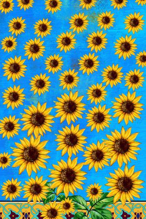 向日葵印花华亿平台图片