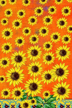 向日葵印花华亿平台图片