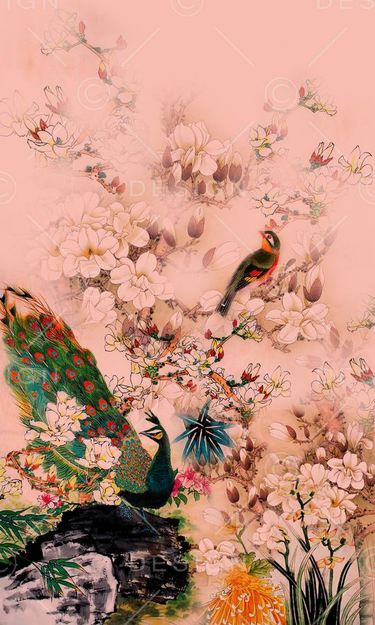 孔雀印花华亿平台图片