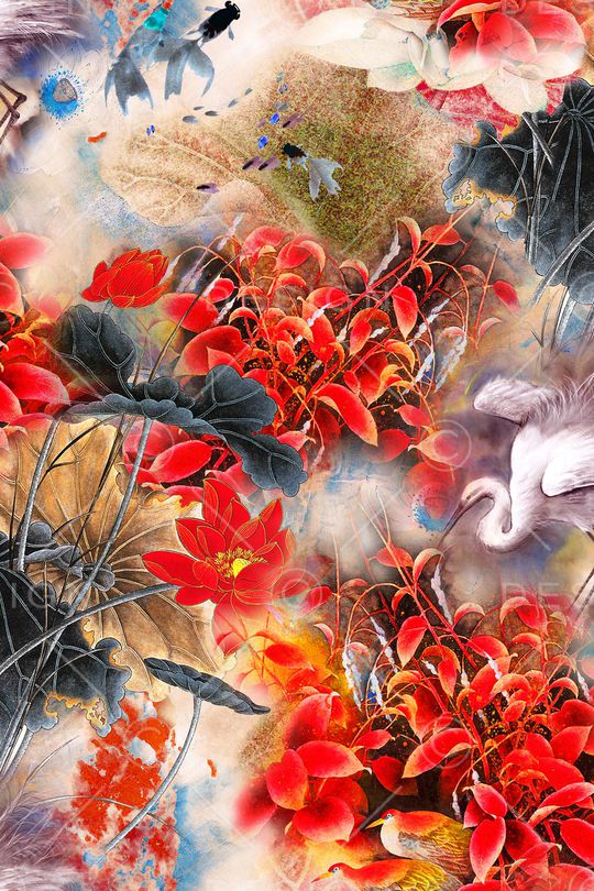 花卉印花华亿平台图片