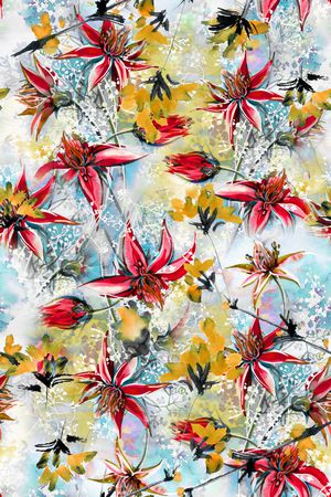 花卉印花华亿平台图片