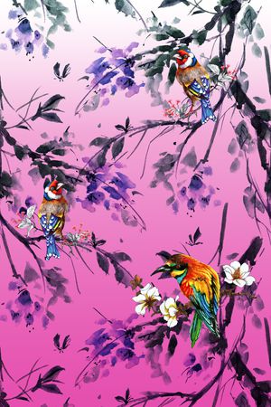 花卉印花华亿平台图片