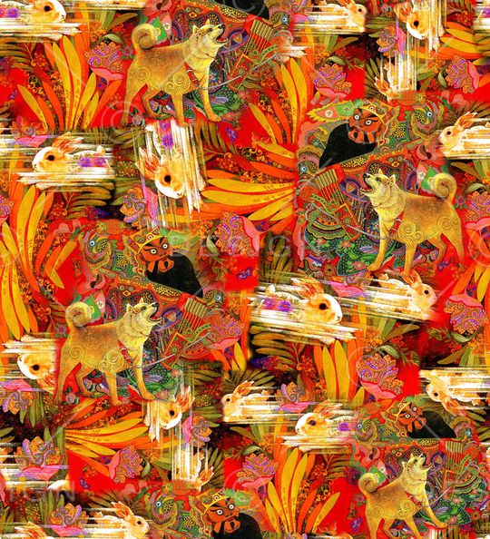 抽象印花华亿平台图片