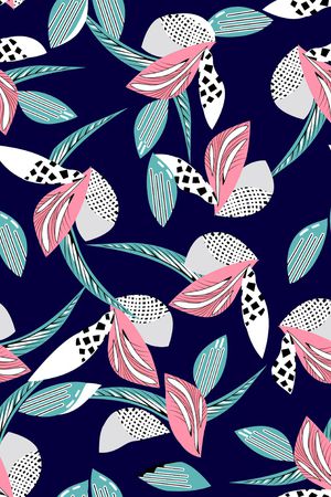 黑底花卉印花华亿平台图片