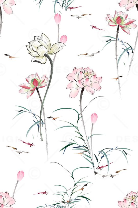 荷花印花华亿平台图片