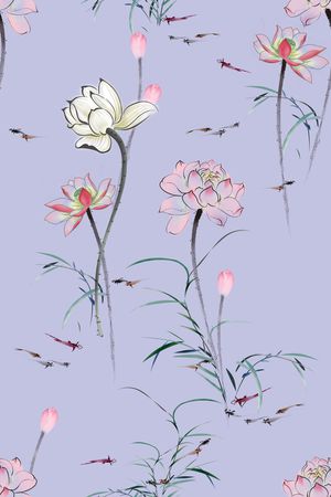 荷花印花华亿平台图片