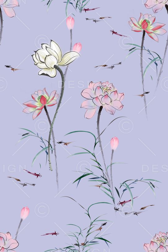 荷花印花华亿平台图片