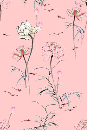 荷花印花华亿平台图片