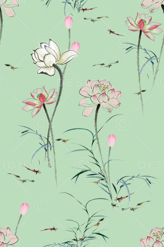 荷花印花华亿平台图片