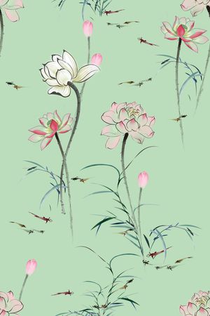 荷花印花华亿平台图片